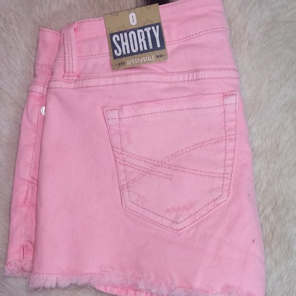 AEROPOSTALE  PINK JEAN DENIM SHORTS - Picture 3 of 8